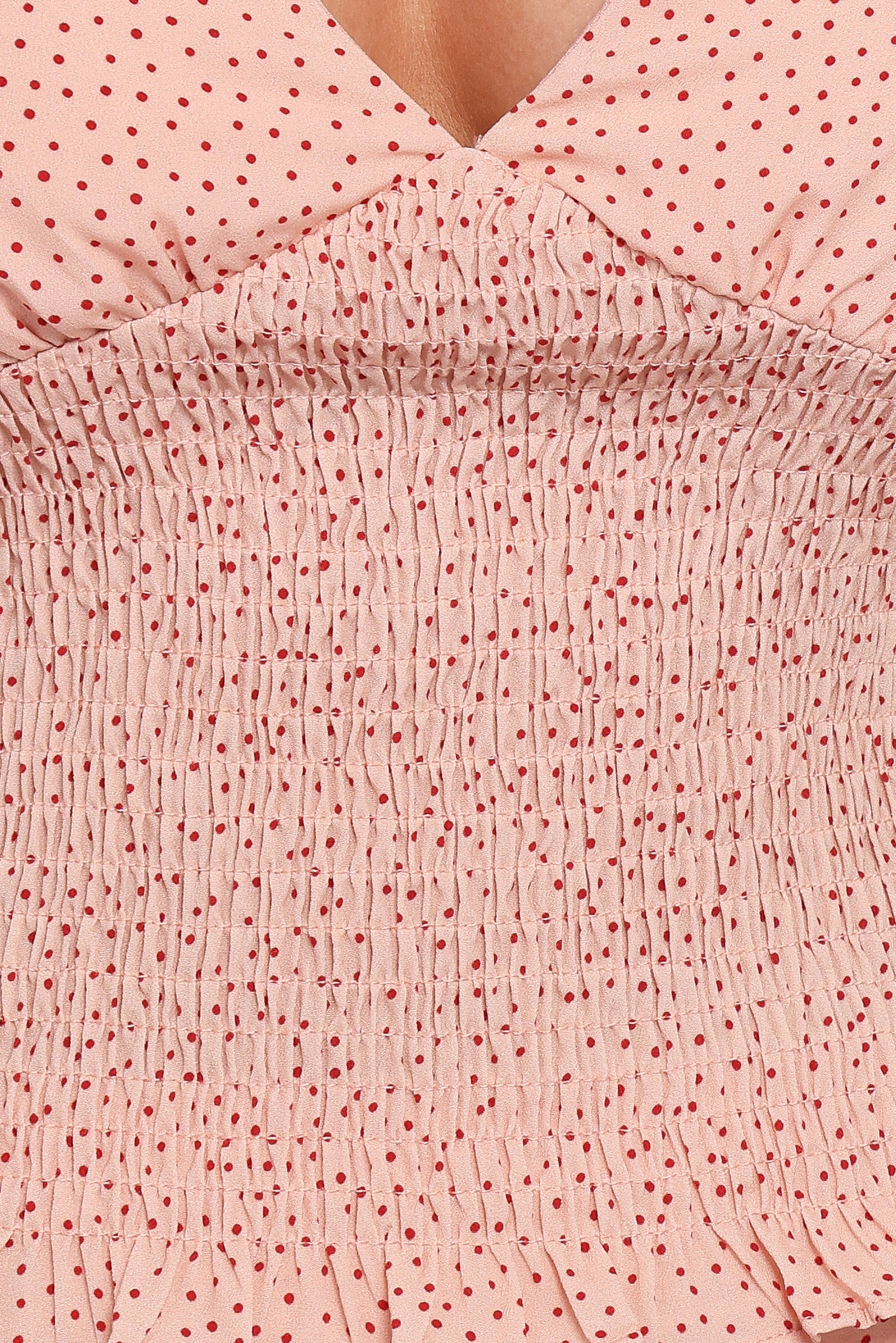 Petal and Pup USA TOPS Cinthia Top - Peach Polka Dot