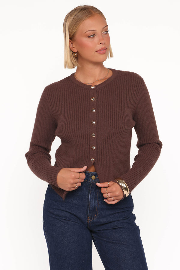 Petal and Pup USA TOPS Circe Cardigan Top - Chocolate