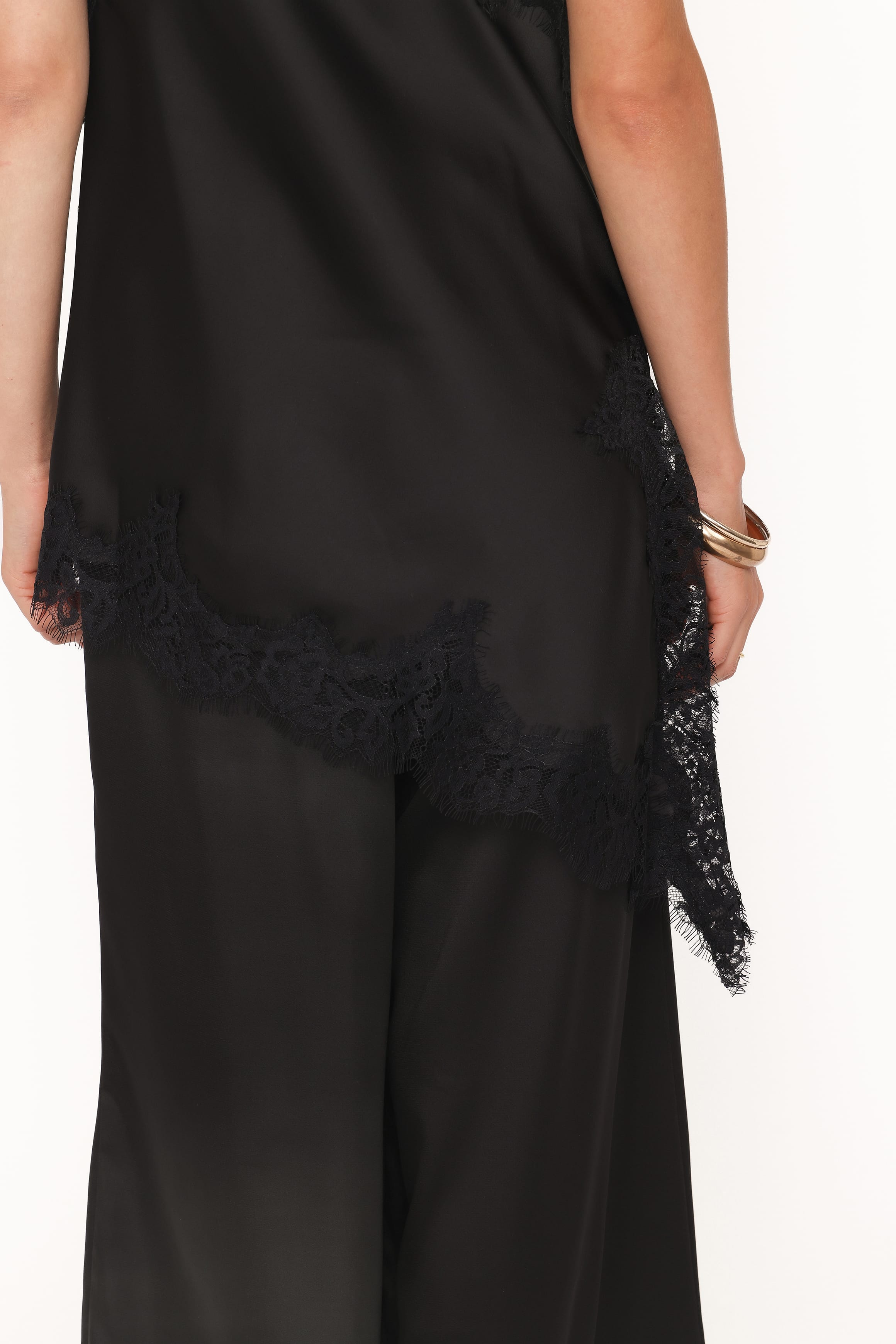 Petal and Pup USA TOPS Clara Asymmetrical Lace Top - Black