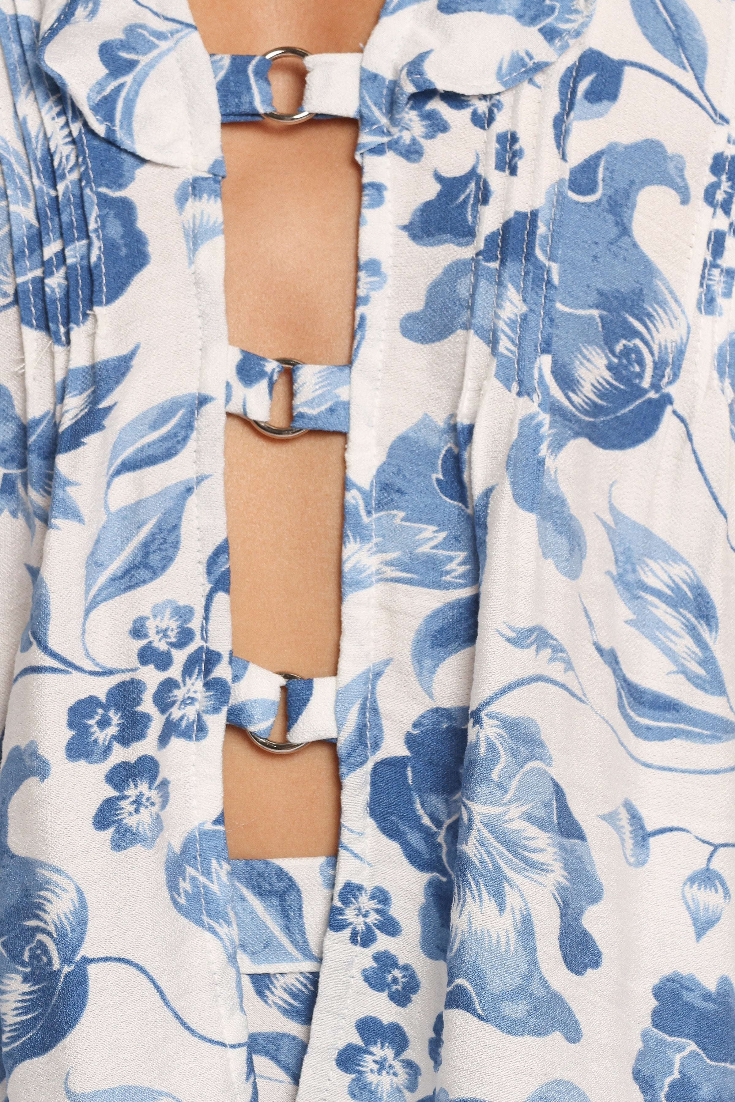 Petal and Pup USA TOPS Claud Top - Blue White Floral