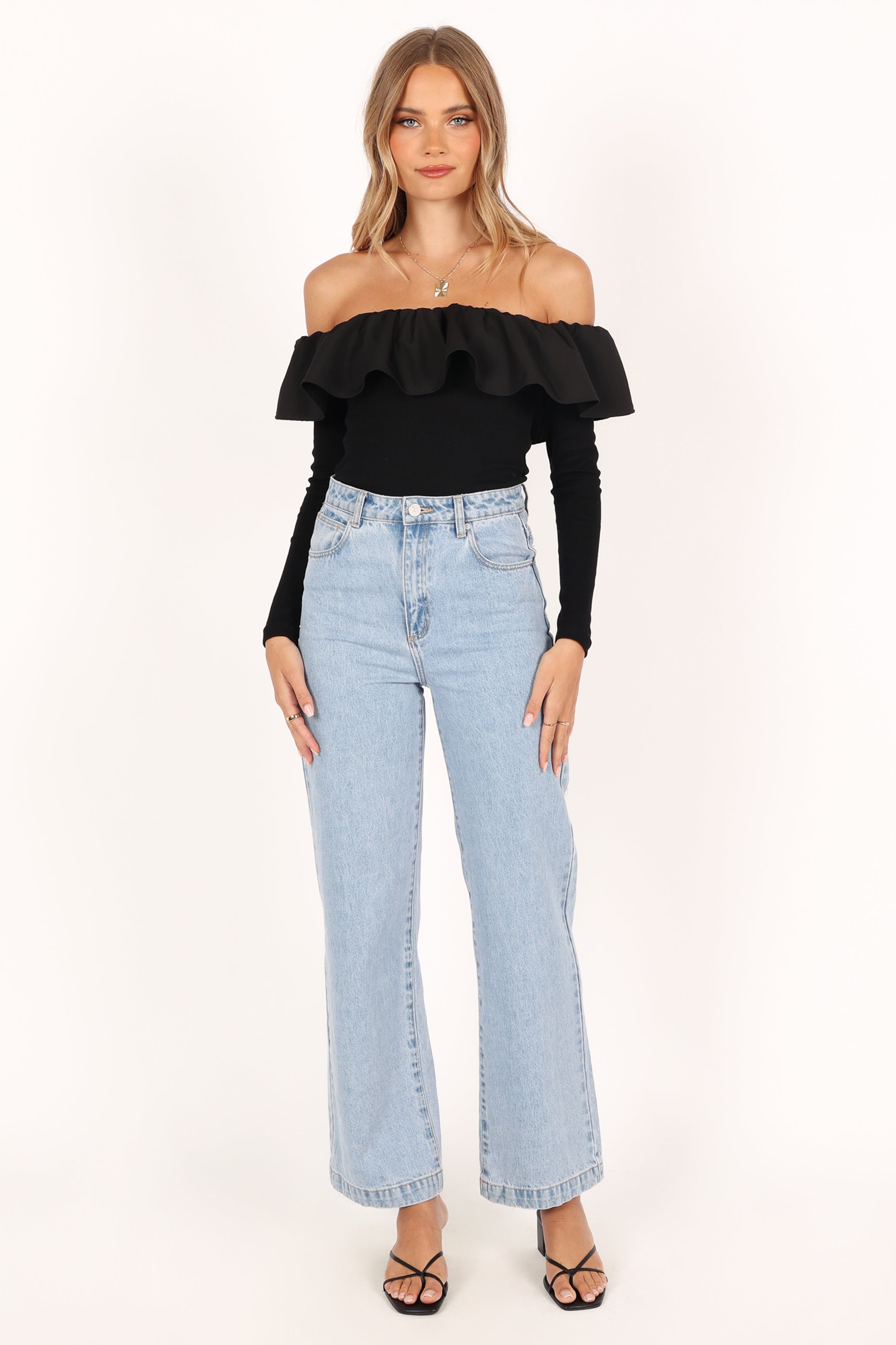 Cloe Off Shoulder Top - Black - Petal & Pup USA