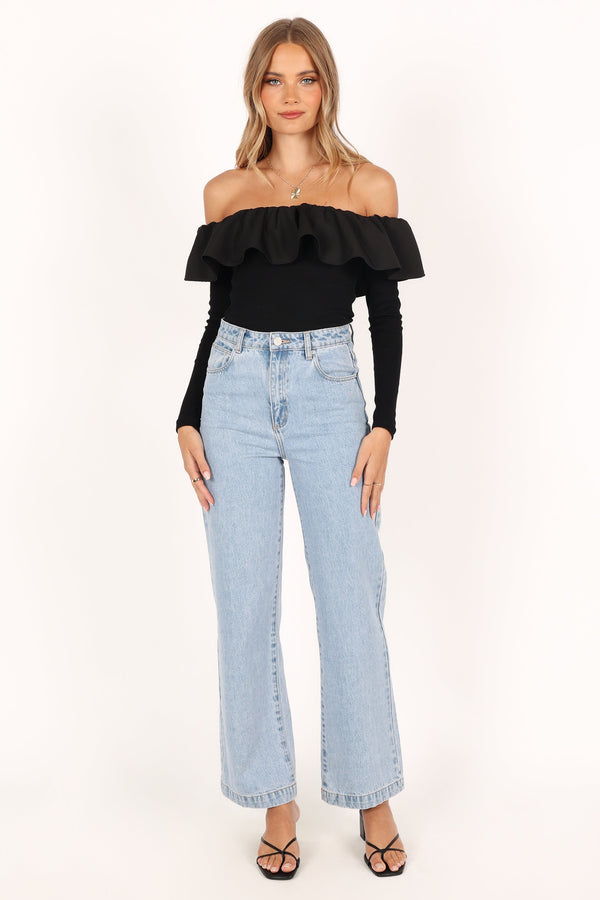 Petal and Pup USA TOPS Cloe Off Shoulder Top - Black