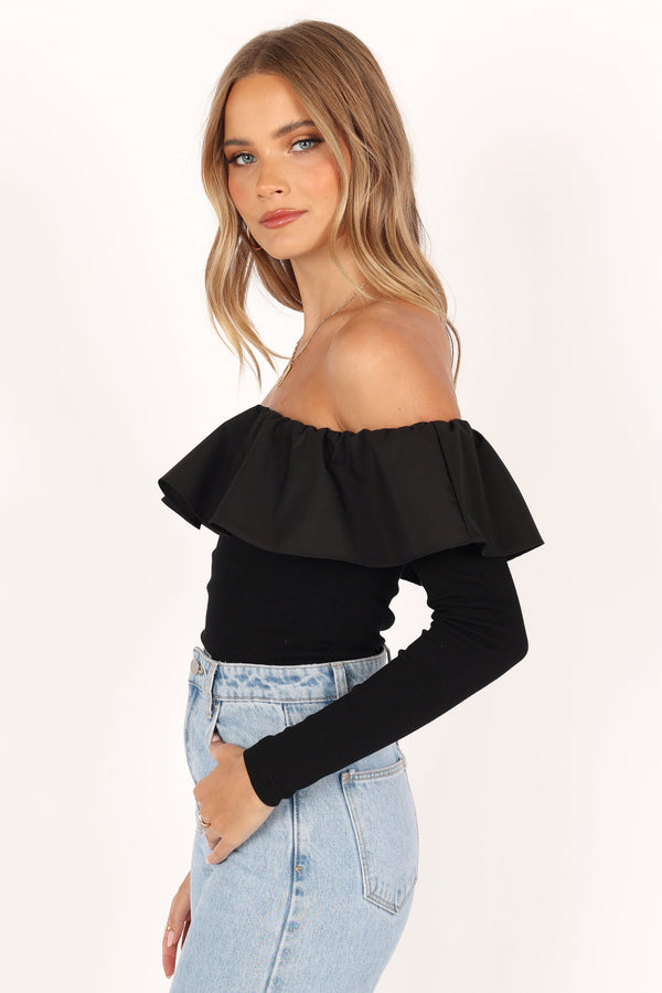 Petal and Pup USA TOPS Cloe Off Shoulder Top - Black