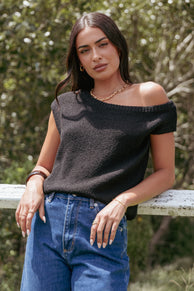 Petal and Pup USA TOPS Coco Knit Top - Black