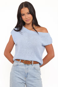 Petal and Pup USA TOPS Coco Knit Top - Pale Blue