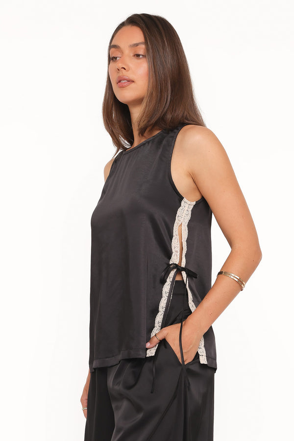 Petal and Pup USA TOPS Coleman Side Slit Top - Black