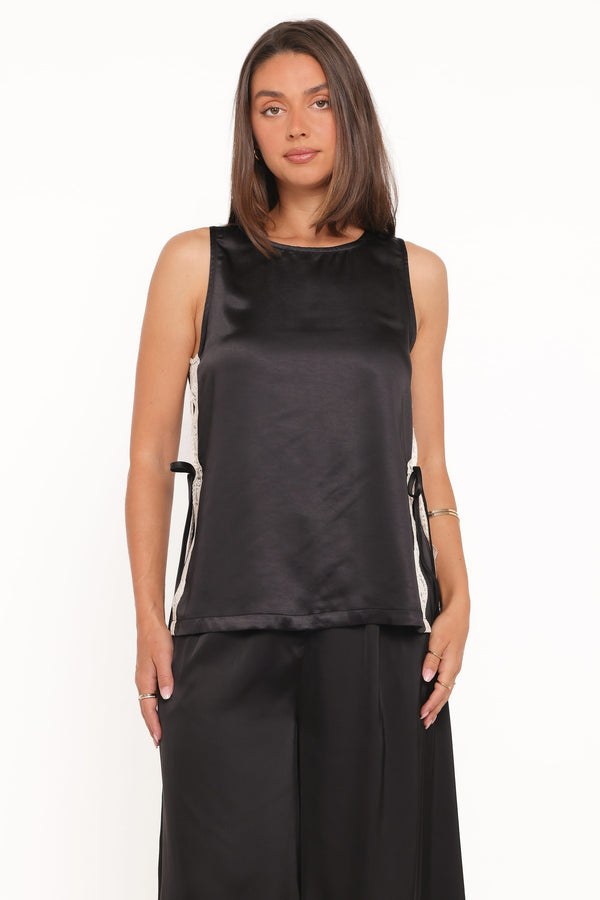 Petal and Pup USA TOPS Coleman Side Slit Top - Black