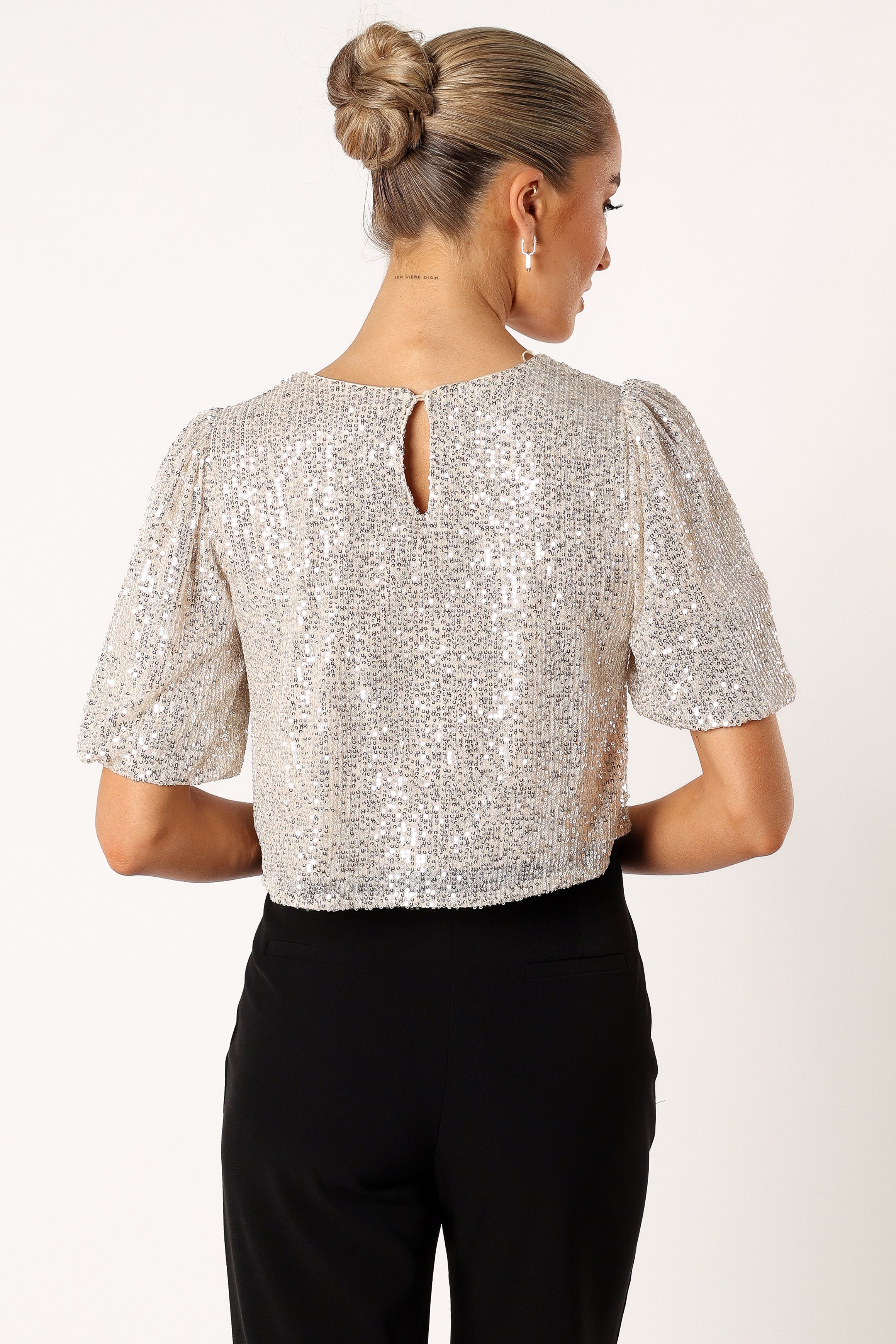 silver sparkle tops