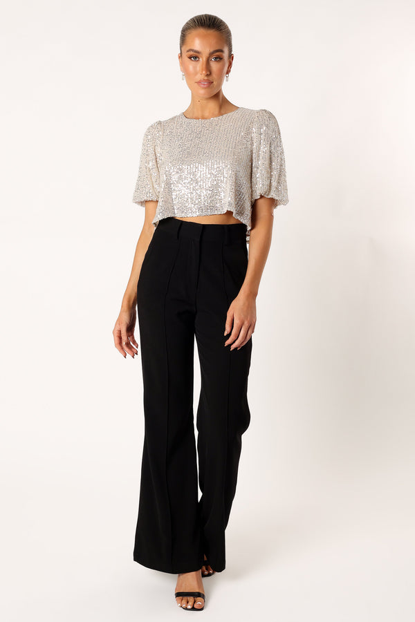 Petal and Pup USA TOPS Connie Sequin Top - Silver