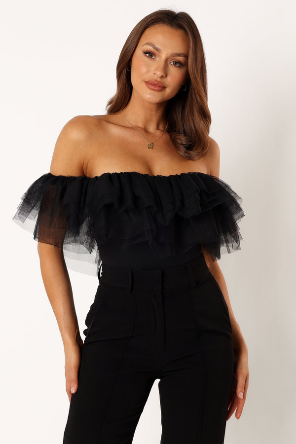 Petal and Pup USA TOPS Dae Off Shoulder Bodysuit - Black