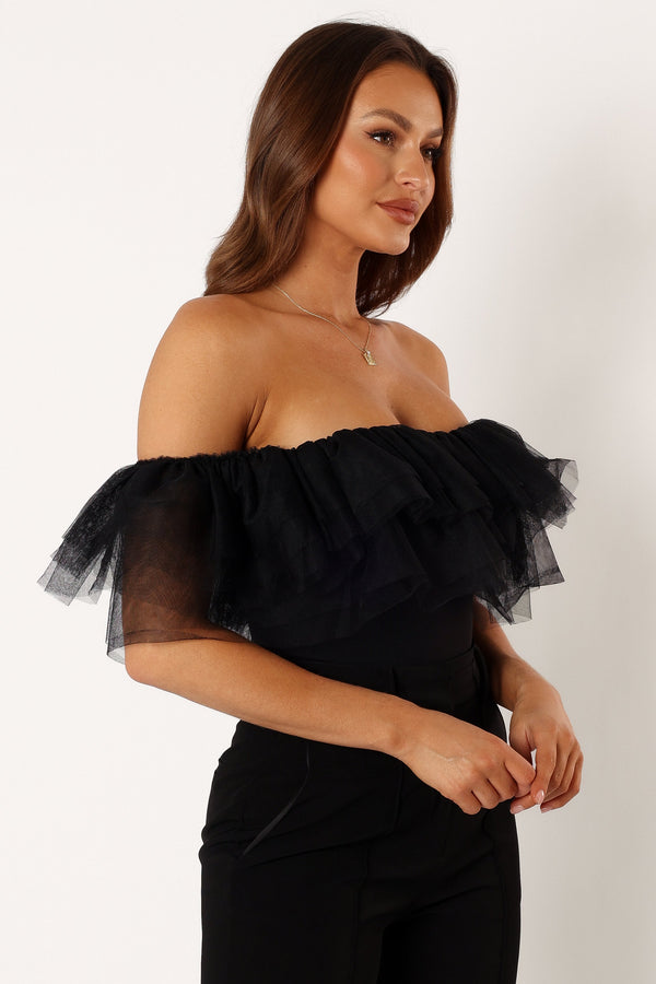 Petal and Pup USA TOPS Dae Off Shoulder Bodysuit - Black