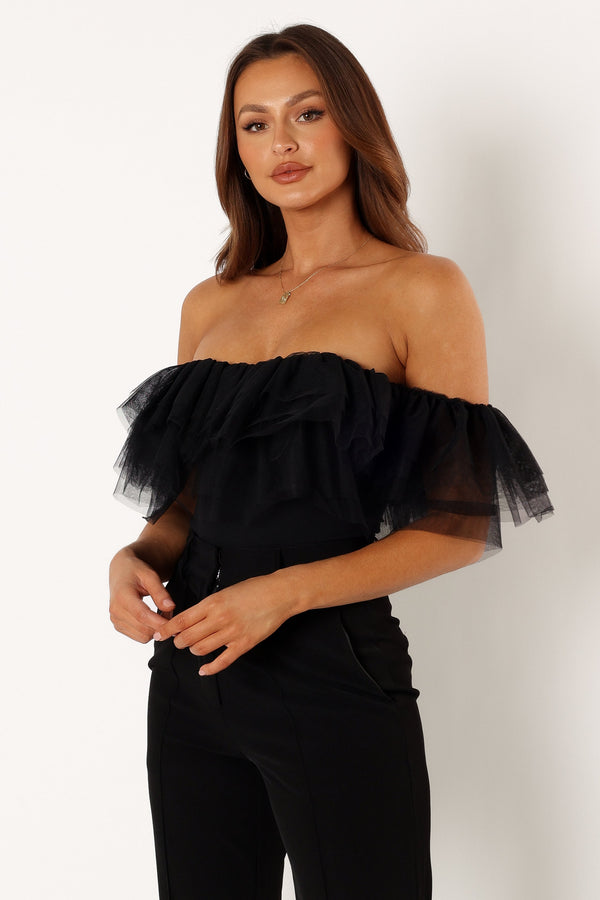 Petal and Pup USA TOPS Dae Off Shoulder Bodysuit - Black