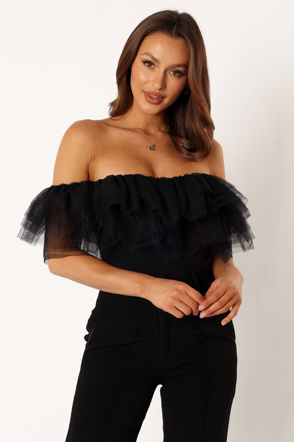 Petal and Pup USA TOPS Dae Off Shoulder Bodysuit - Black