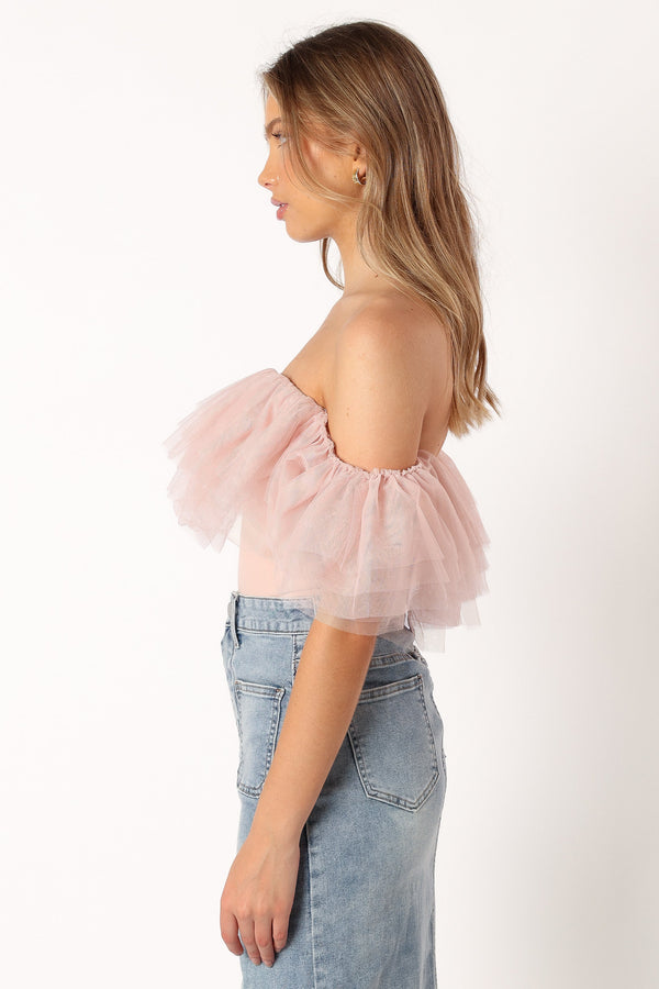 Petal and Pup USA TOPS Dae Off Shoulder Bodysuit - Blush