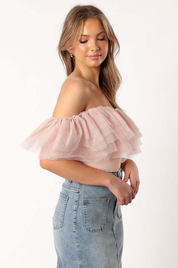 Petal and Pup USA TOPS Dae Off Shoulder Bodysuit - Blush