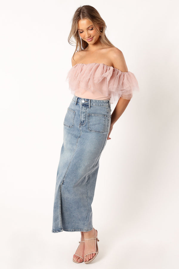 Petal and Pup USA TOPS Dae Off Shoulder Bodysuit - Blush