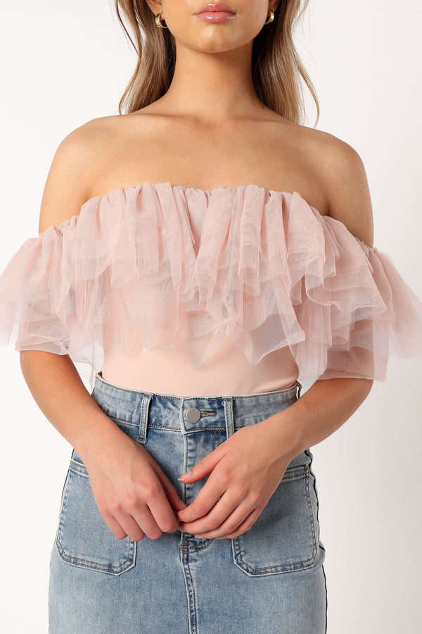 Petal and Pup USA TOPS Dae Off Shoulder Bodysuit - Blush