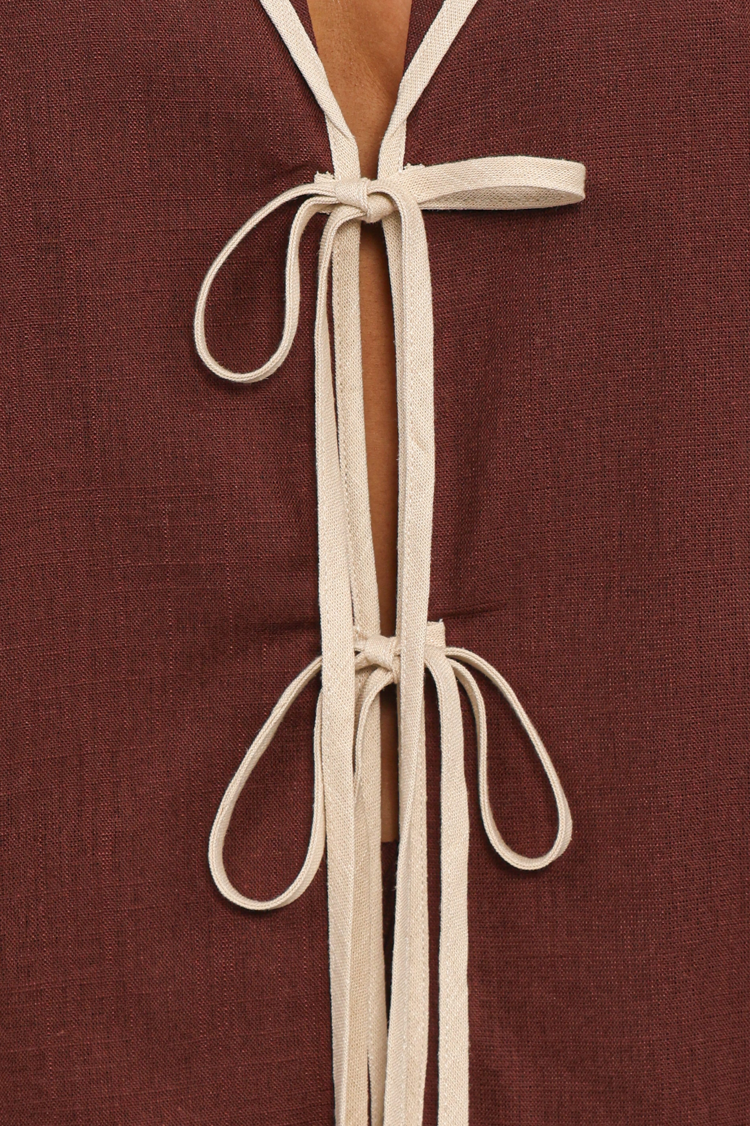Petal and Pup USA TOPS Dalton Tie Top - Brown Cream