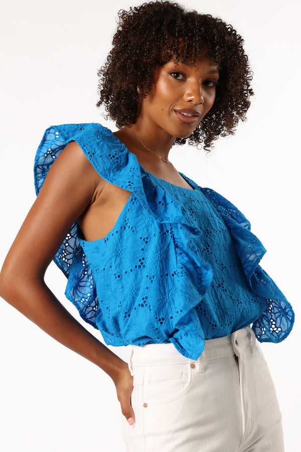 Petal and Pup USA TOPS Danica Ruffle Top - Blue