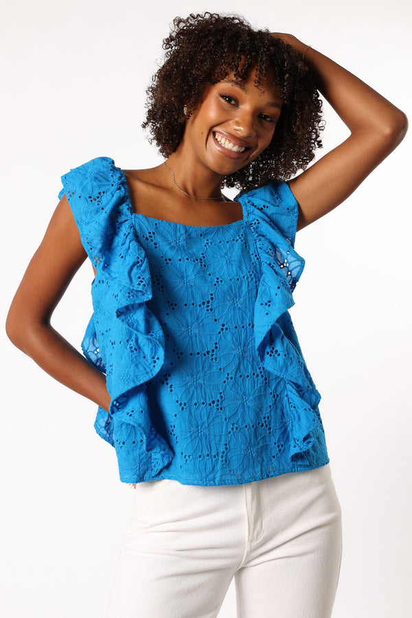 Petal and Pup USA TOPS Danica Ruffle Top - Blue