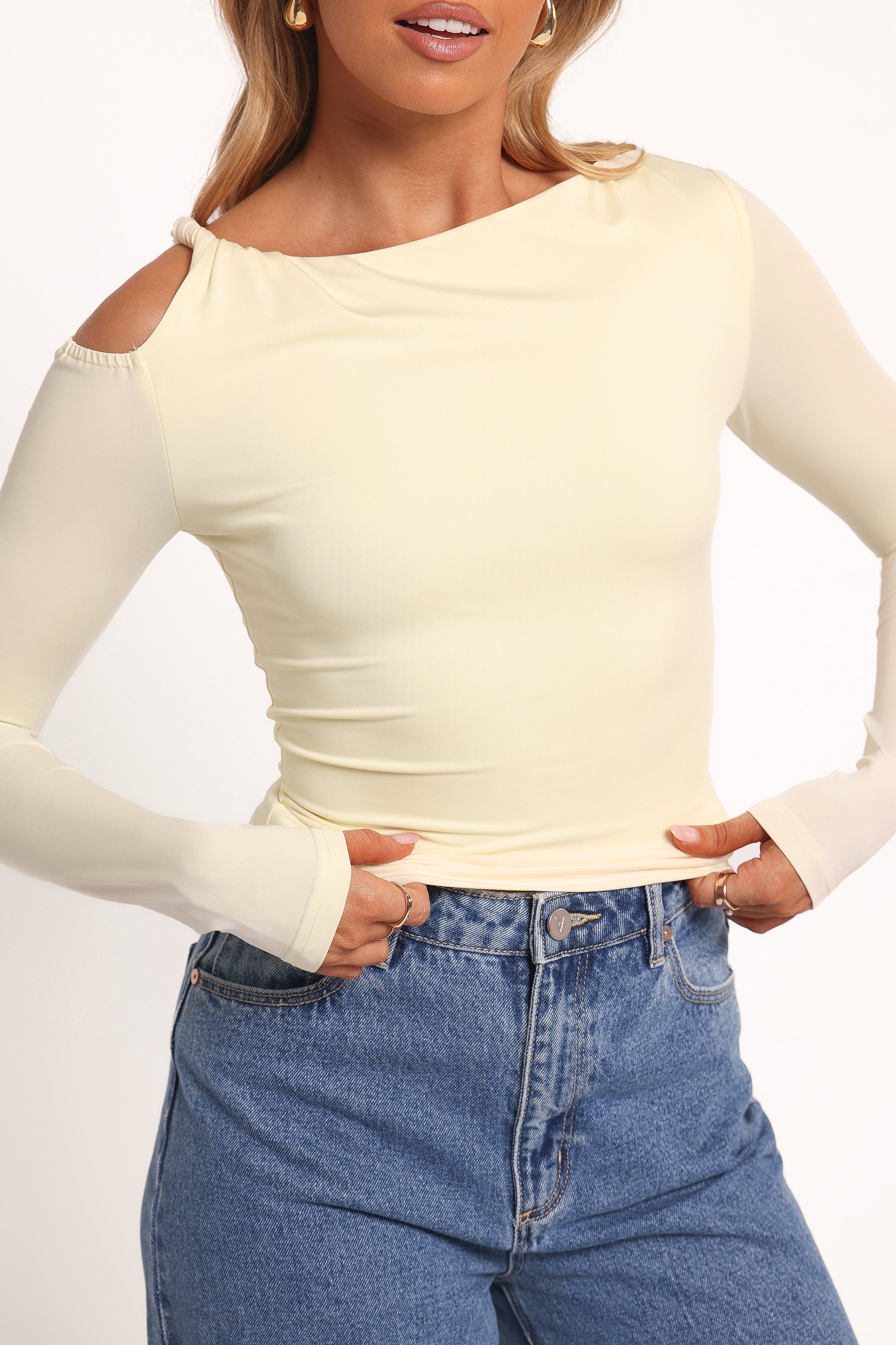 Petal and Pup USA TOPS Darma Long Sleeve Top - Pale Yellow