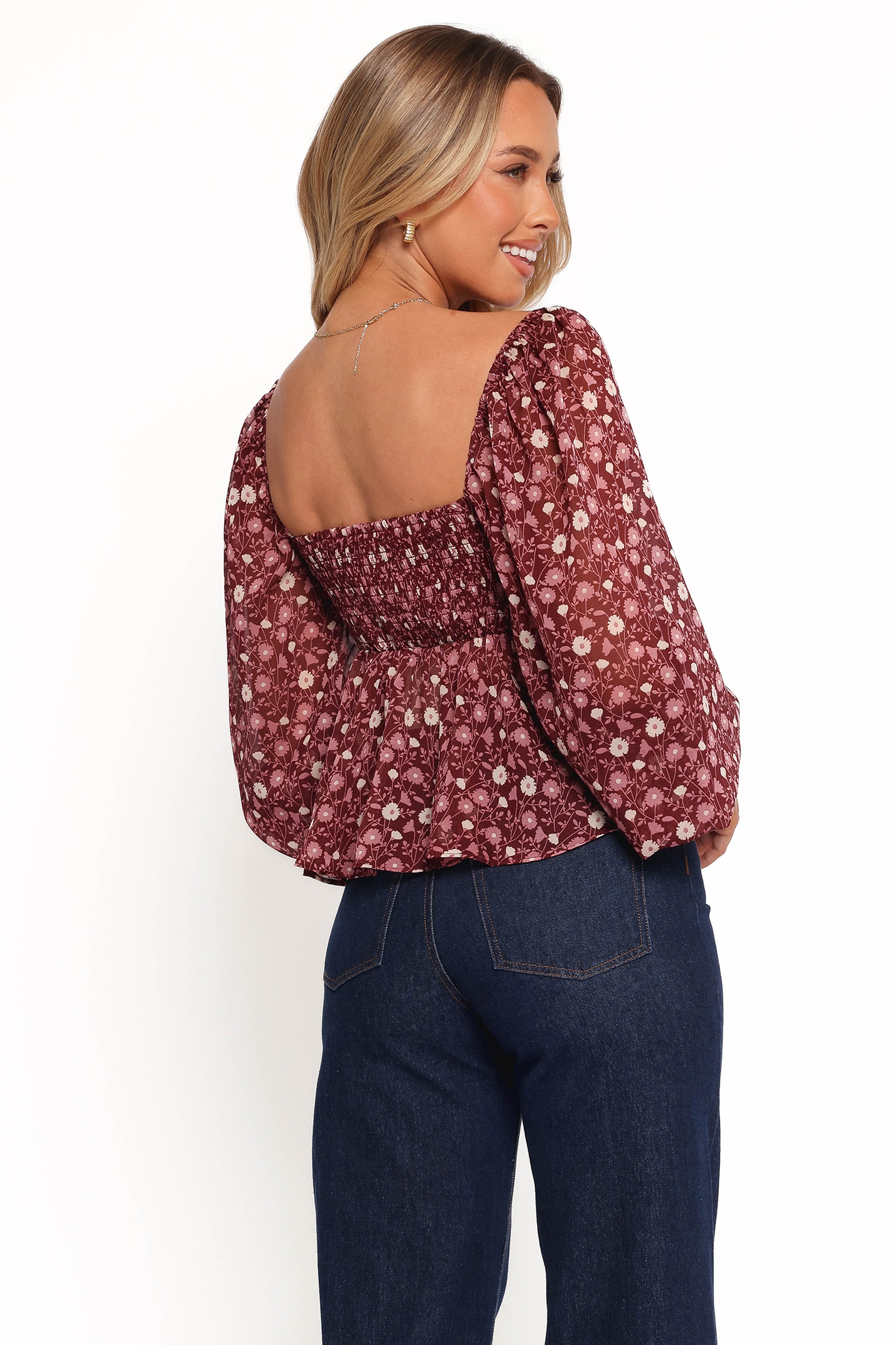 Petal and Pup USA TOPS Darrie Long Sleeve Top - Burgundy Multi