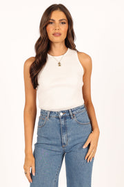 Petal and Pup USA TOPS Davie Ribbed Knit Top - White