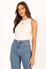 Petal and Pup USA TOPS Davie Ribbed Knit Top - White