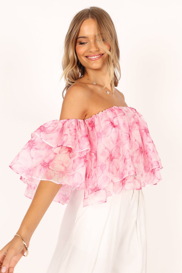 Petal and Pup USA TOPS Deedi Off Shoulder Top - Pink