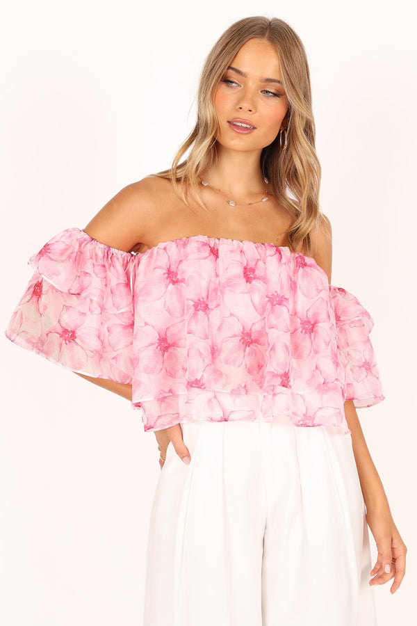 Petal and Pup USA TOPS Deedi Off Shoulder Top - Pink