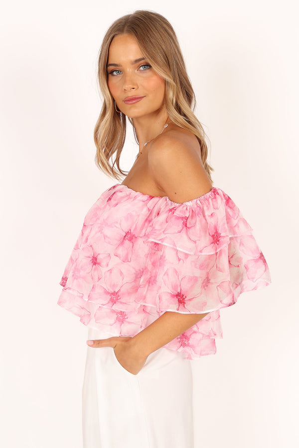 Petal and Pup USA TOPS Deedi Off Shoulder Top - Pink