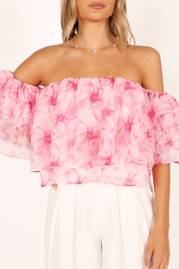 Petal and Pup USA TOPS Deedi Off Shoulder Top - Pink