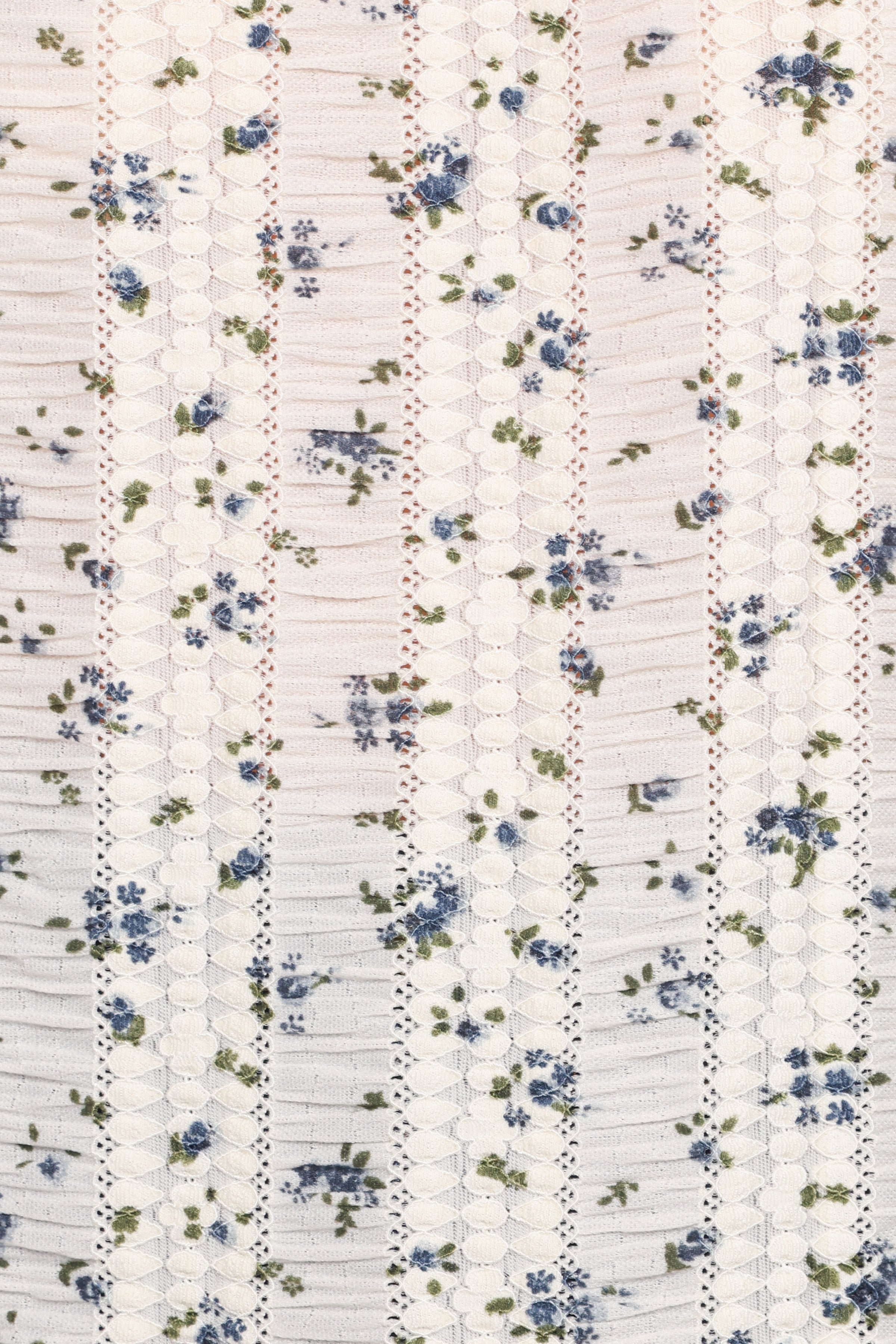 Petal and Pup USA TOPS Eira Textured Ruffle Top - Cream Blue Floral