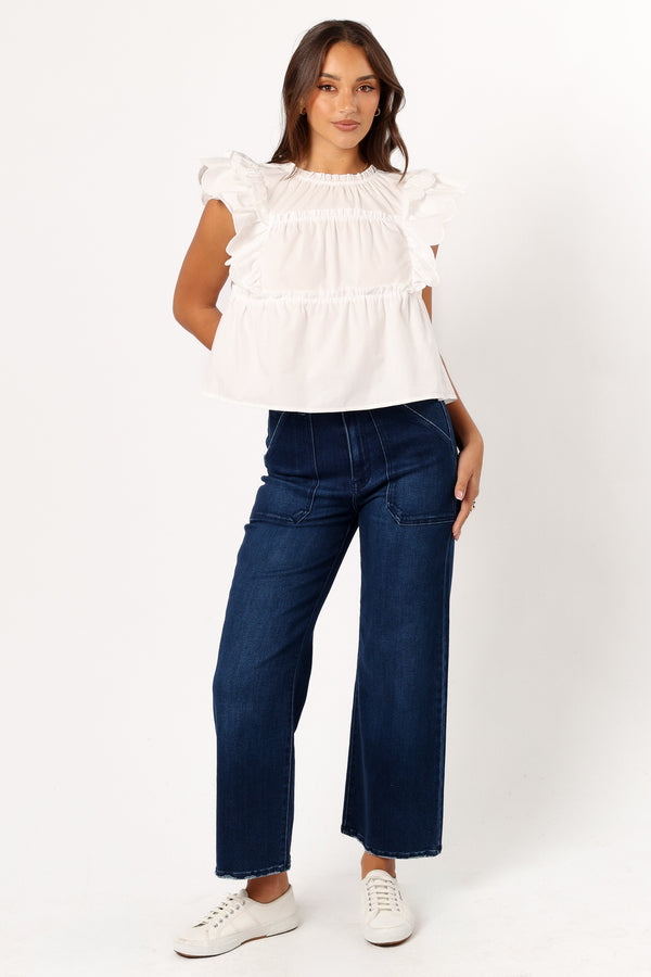 Petal and Pup USA TOPS Elaine Ruffle Top - Off White