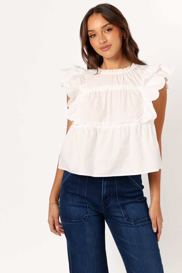 Petal and Pup USA TOPS Elaine Ruffle Top - Off White