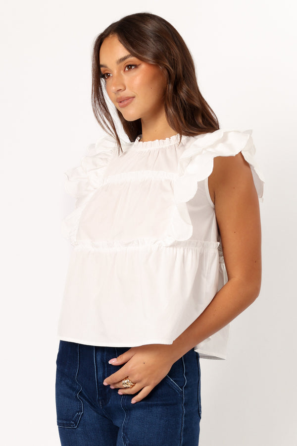 Petal and Pup USA TOPS Elaine Ruffle Top - Off White