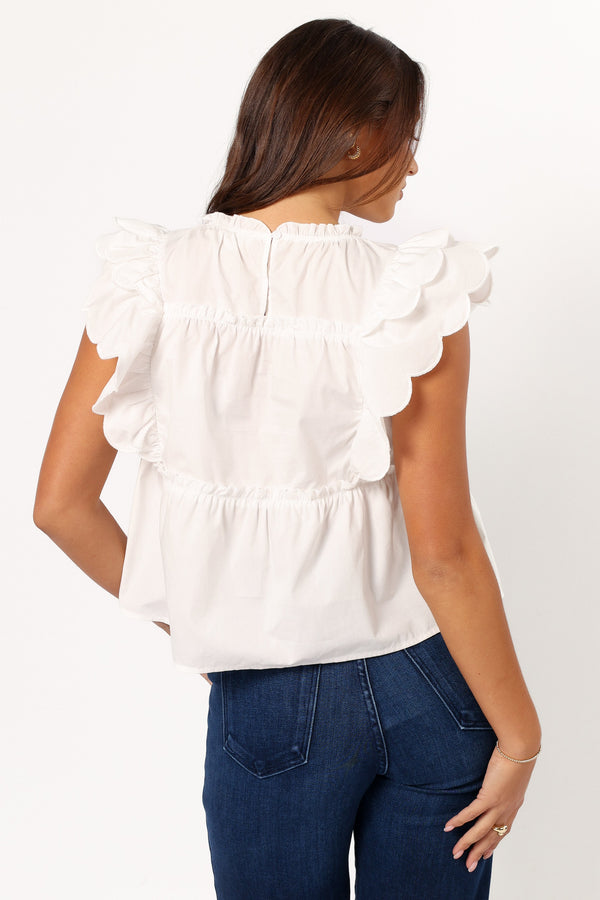 Petal and Pup USA TOPS Elaine Ruffle Top - Off White