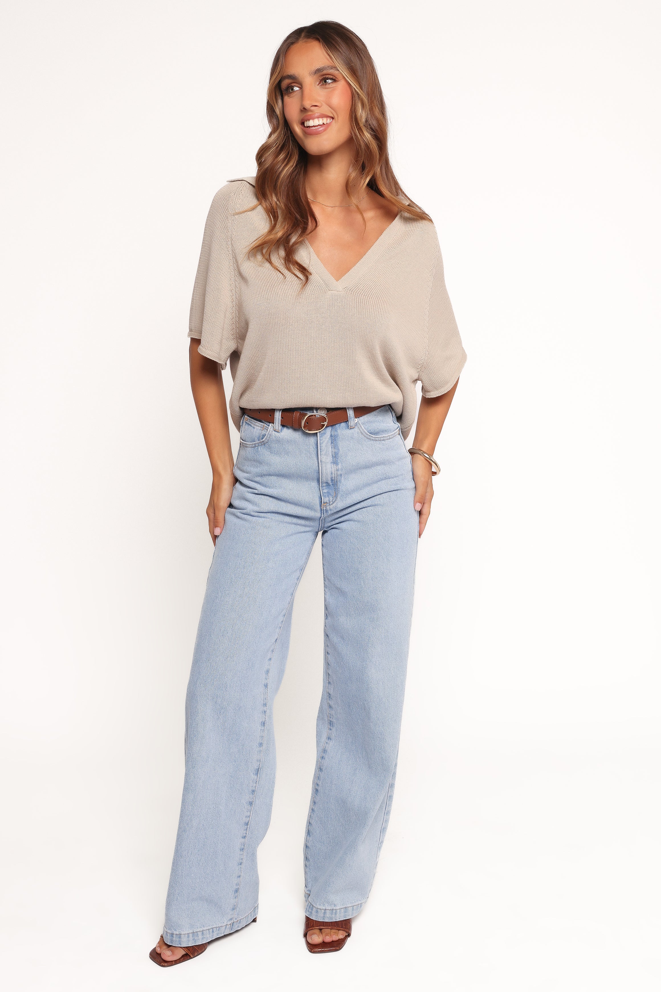 Petal and Pup USA TOPS Eldora Knitted Top - Oatmeal