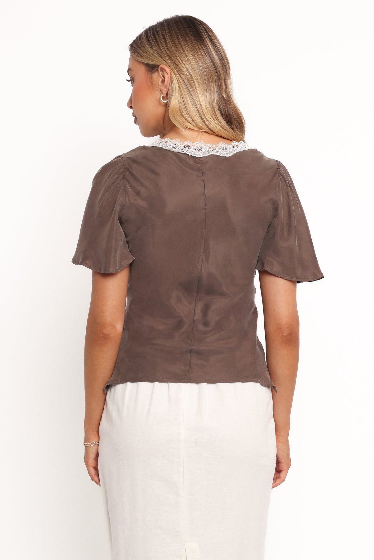 Petal and Pup USA TOPS Elianna Top - Brown White (Hold for Rack)