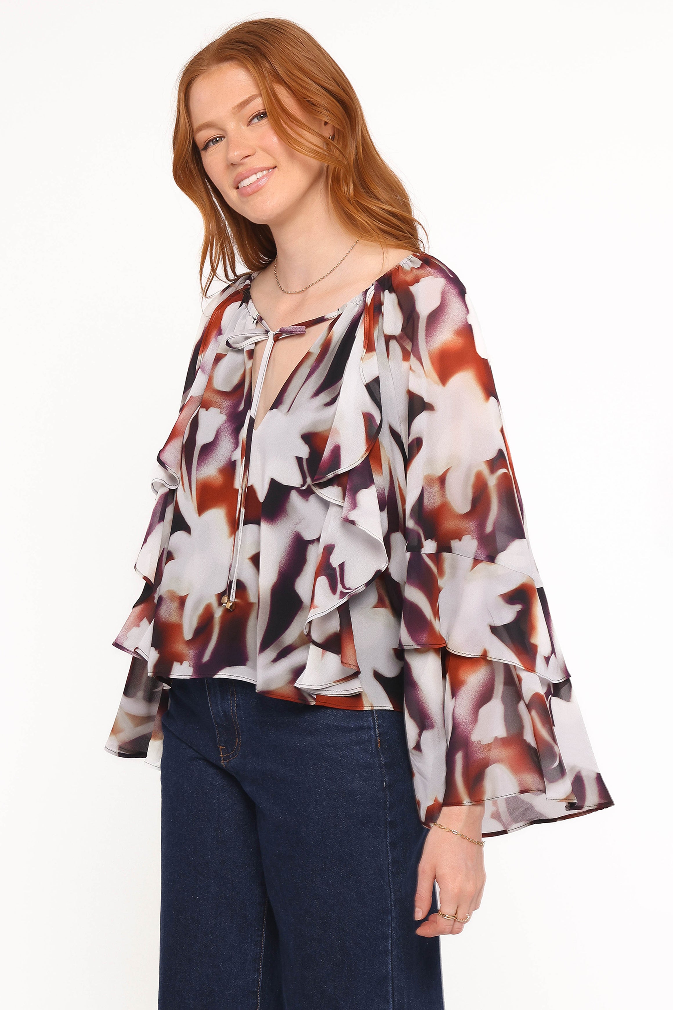 Petal and Pup USA TOPS Elinor Top - Blurred Floral