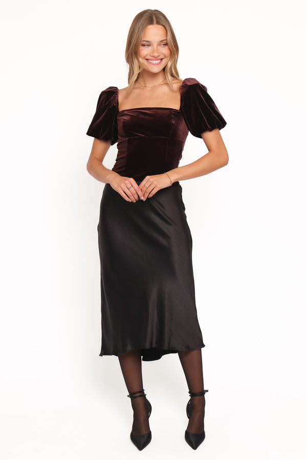 Petal and Pup USA TOPS Elyria Puff Sleeve Top - Chocolate