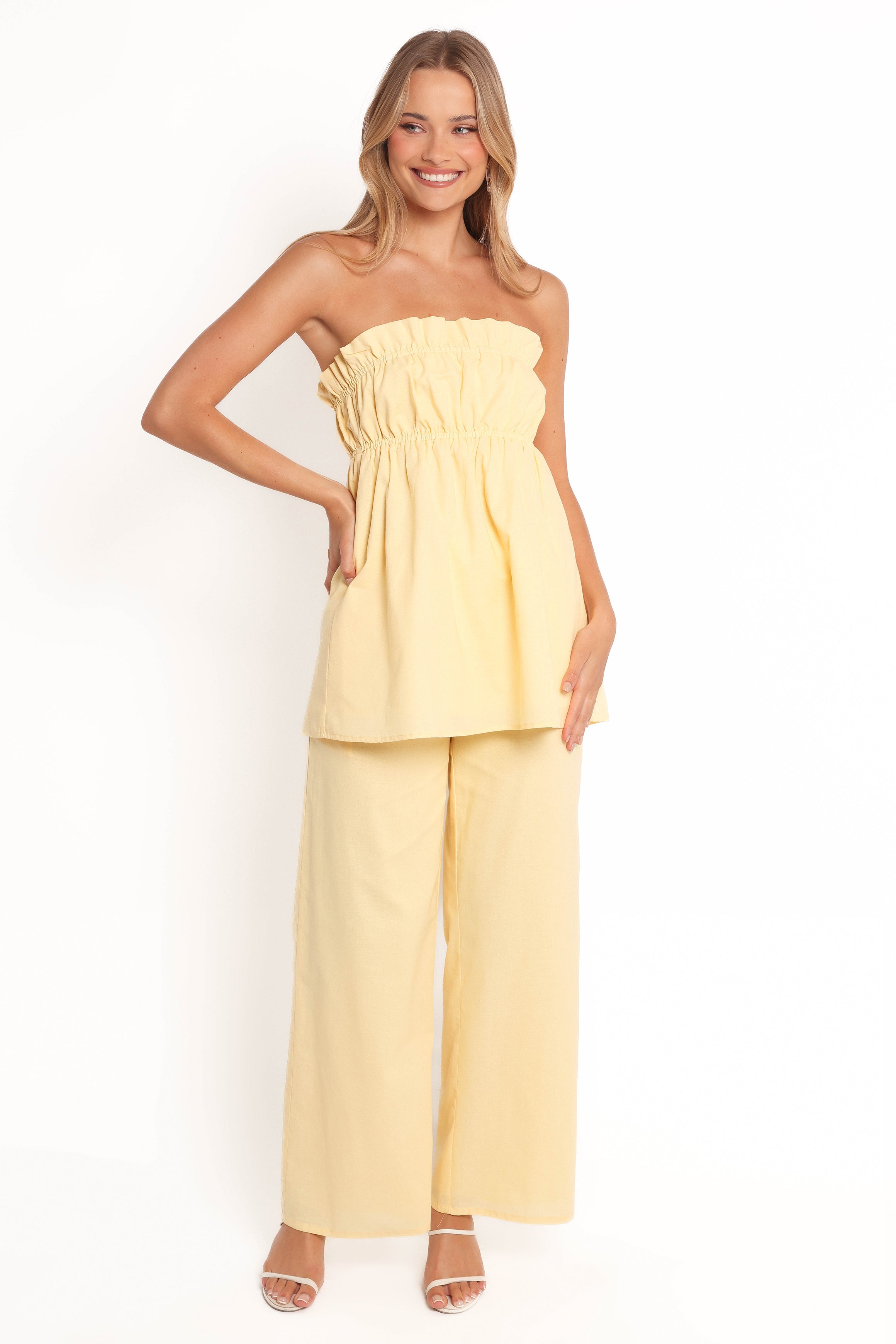 Petal and Pup USA TOPS Ember Strapless Tunic Top - Butter Yellow (Hold for Rack)