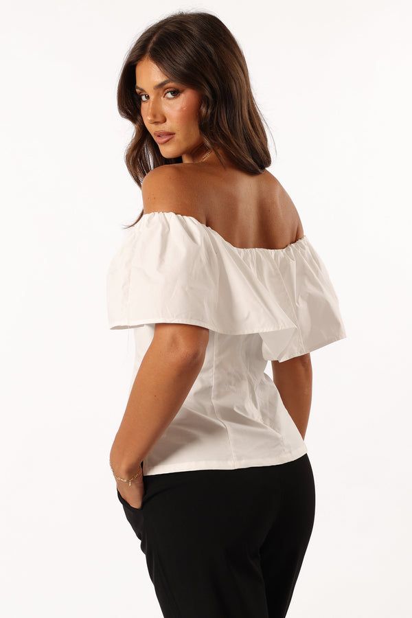 Petal and Pup USA TOPS Emery Off The Shoulder Top - White