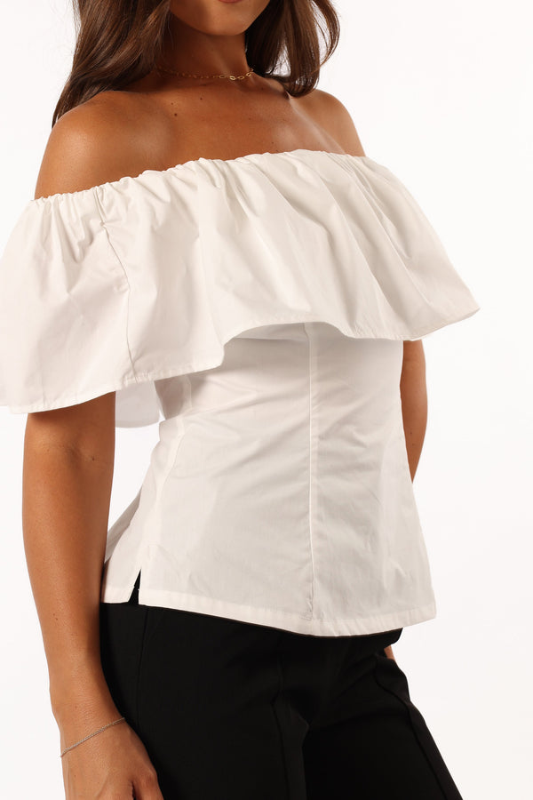 Petal and Pup USA TOPS Emery Off The Shoulder Top - White