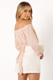 Petal and Pup USA TOPS Emilia Wrap Top - Coral Ivory