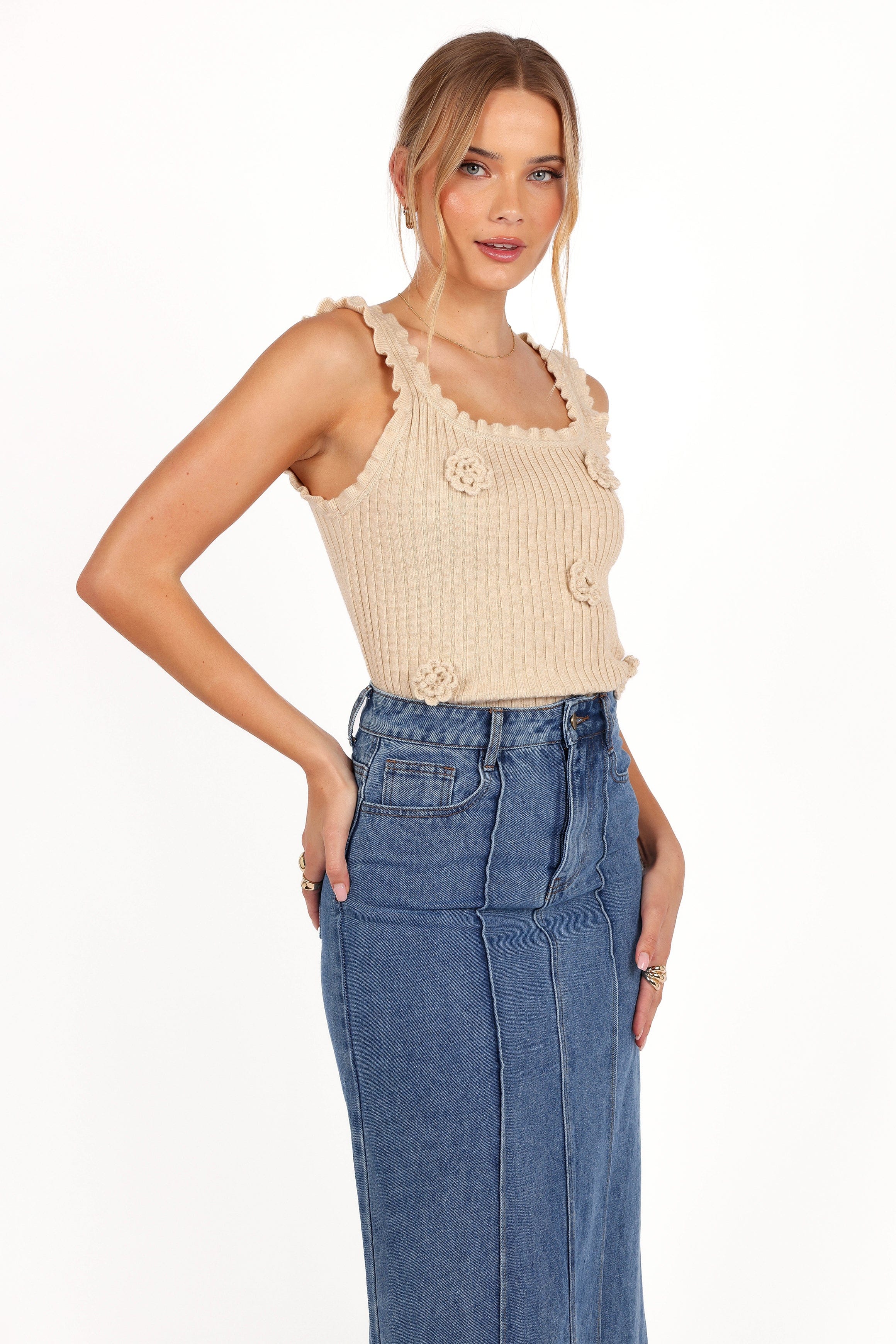 Petal and Pup USA TOPS Erin Knit Top - Oatmeal