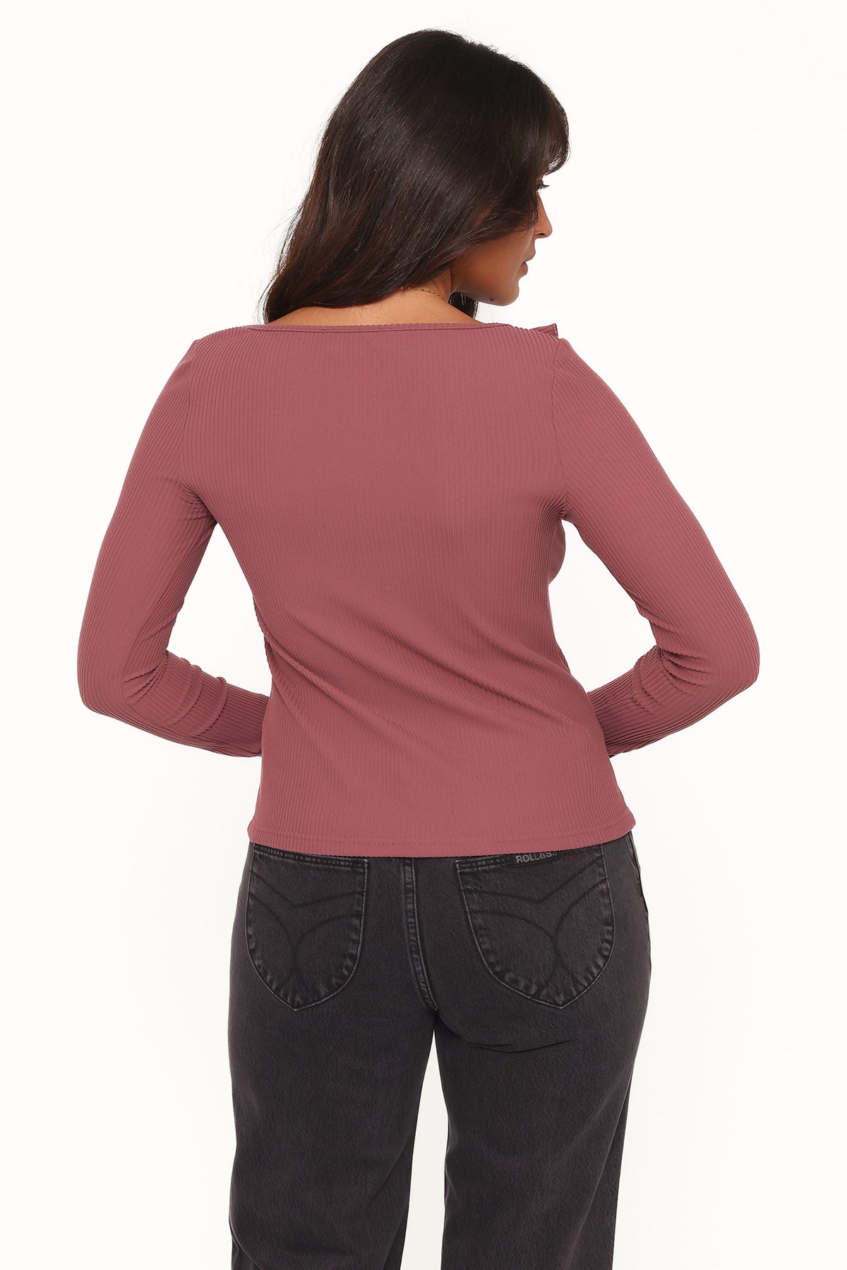 Petal and Pup USA TOPS Evanna Frill Neck Top - Burgundy