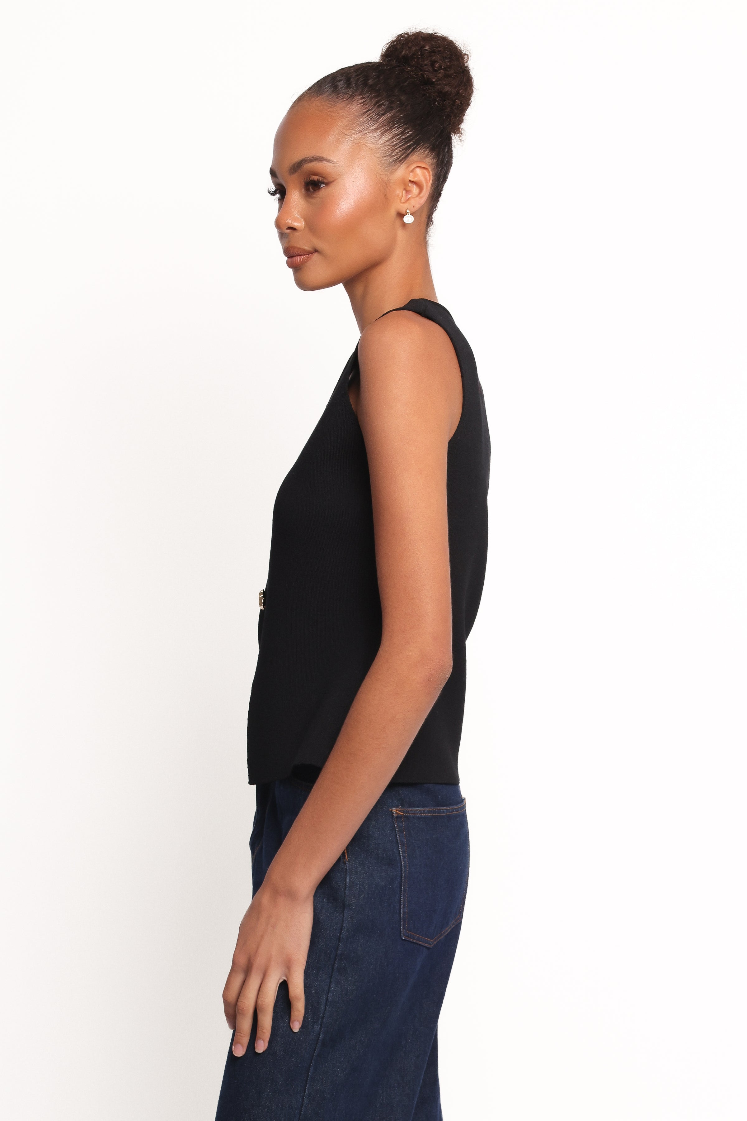 Petal and Pup USA TOPS Everlee Knit Vest Top - Black