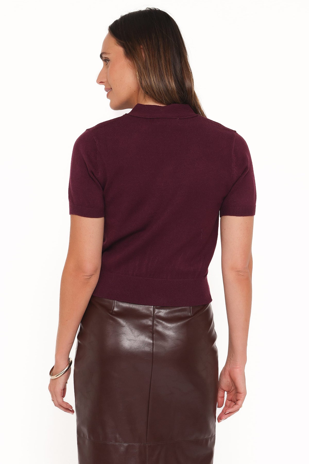 Petal and Pup USA TOPS Ezra Scarf Knit Top - Burgundy