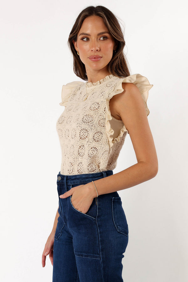 Petal and Pup USA TOPS Fiona Knit Top - Natural